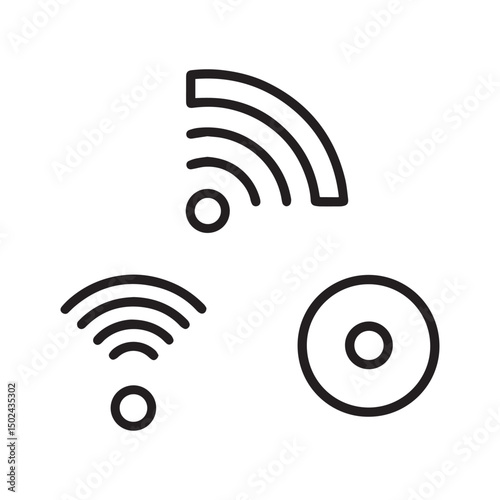 Wireless Network Symbols Wifi Icons, Connection Signals, and Communication Graphics
