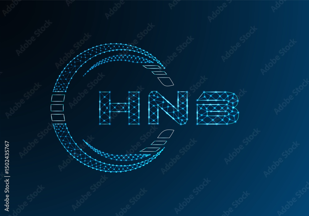 Naklejka premium HNB low poly letter logo vector design. HNB lower poly logo design.