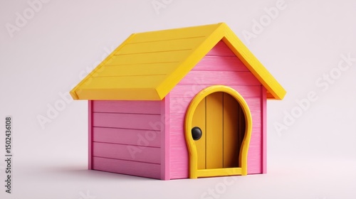 Playful pink dog house