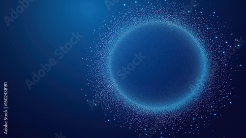Abstract blue circular particle - filled design