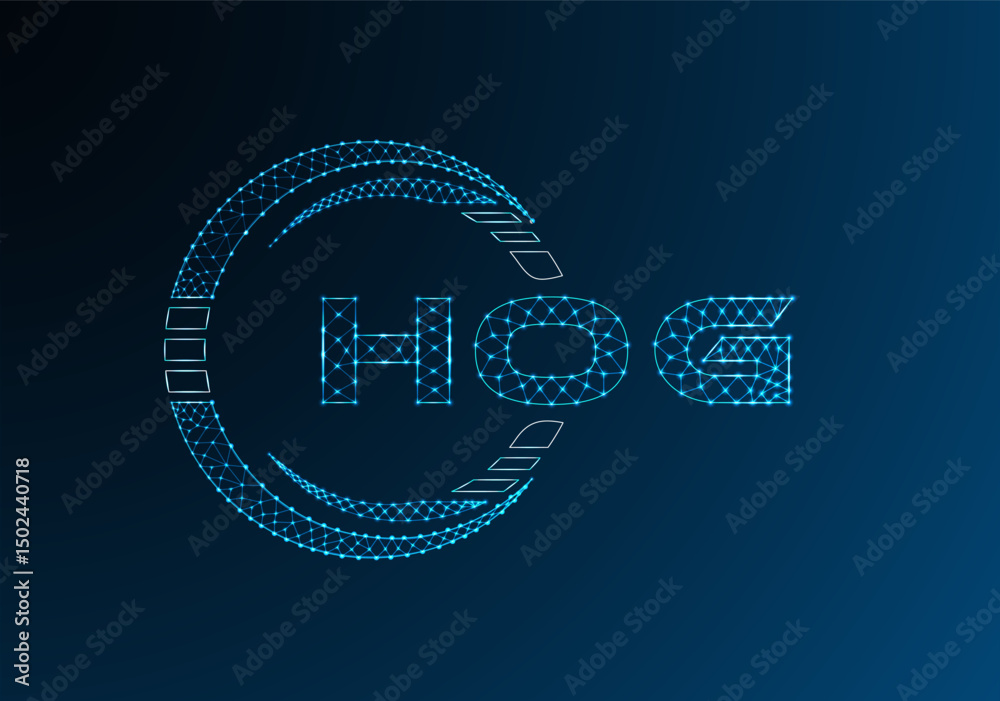 Naklejka premium HOG low poly letter logo vector design. HOG lower poly logo design.