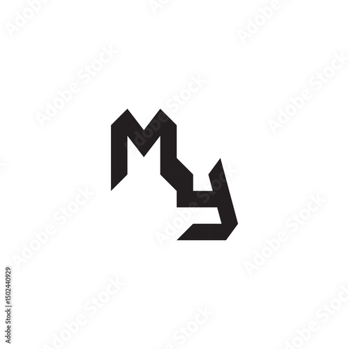 logo alphabet esport gaming  design modern futuristic MY Initial monogram sport Alphabet