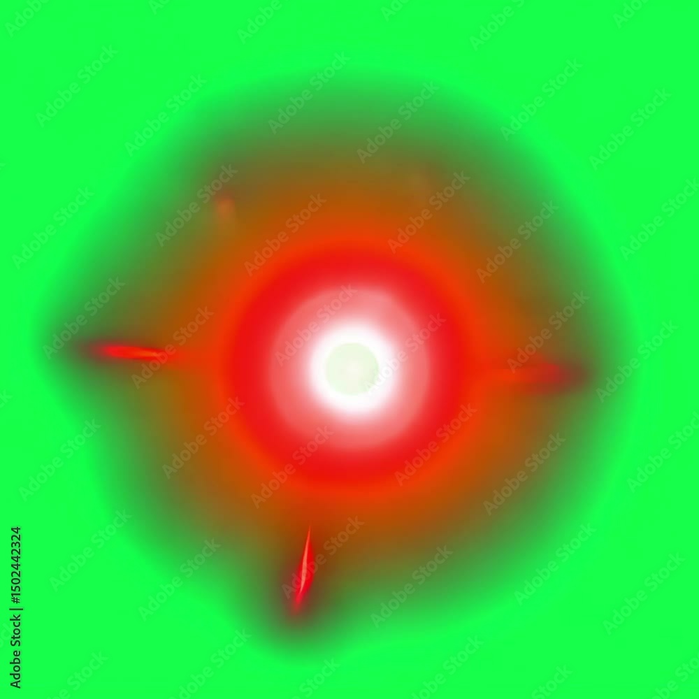 Vibrant abstract glowing red light animation, transparent 4K video, green screen