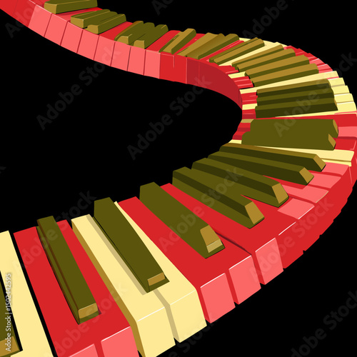 colorful piano keys isolated
