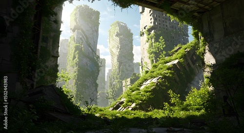 Overgrown Ruins Cityscape