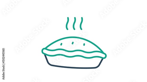 Pie icon animated. animated icon related to food. suitable for user interface, provide visual feedback and more. alpha channel, transparent background