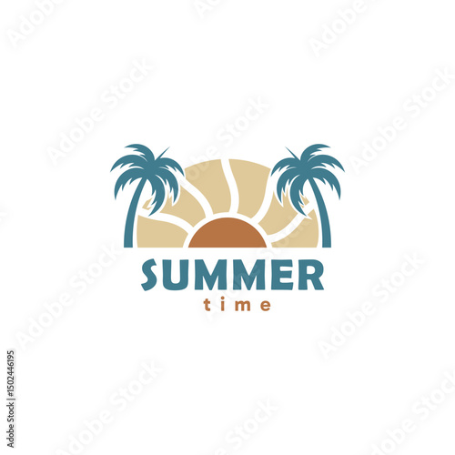Wallpaper Mural Vector logo design template with palm tree - summer and holiday badge Torontodigital.ca