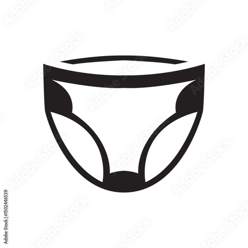 Baby diaper silhouette vector artwork