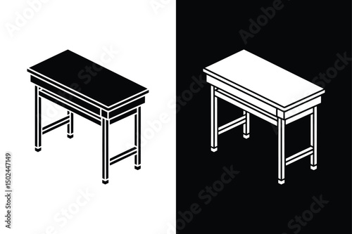 Operating Table Icon Vector. Diverse Medical and Examination Table Silhouettes