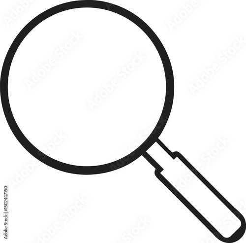 Magnifying glass , Search symbol isolated on transparent background, Magnifying glass line art vector