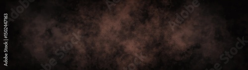 A dark, abstract background with blurred, swirling patterns in shades of brown and black