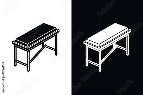 Operating Table Silhouette Icon. Versatile Medical Vector for Clinics and Hospitals