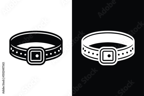 Rehab and Medical Gait Belt Icon. Black Silhouette Vector with Editable Stroke