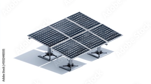 Solar panels mounted on metal stands