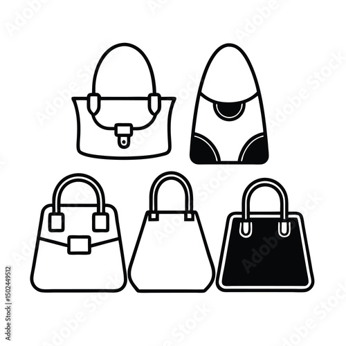 collection of stylish women handbags