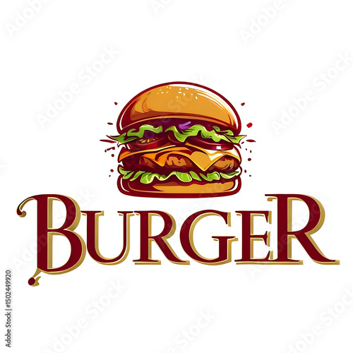  Burger logo design template.  for cafe, restaurant or food delivery service