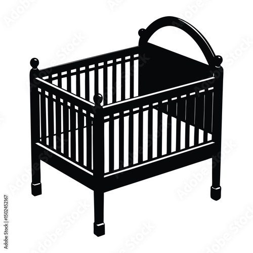 baby crib on a white background