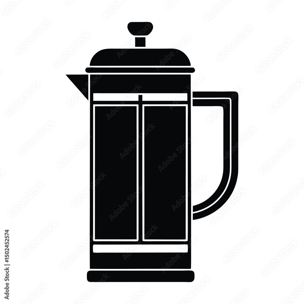Obraz premium French press coffee maker on white background.