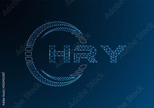 HRY low poly letter logo vector design. HRY lower poly logo design.
