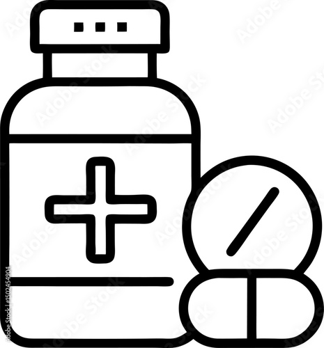 medicine bottle and pills