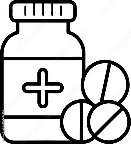 medicine bottle and pills