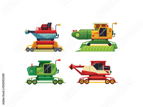 Futuristic farm equipment collection illustration
