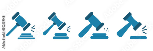 Judge gavel silhouette icon, Judge hammer silhouette vector, Judge gavel icon.