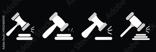 Gavel icon Black and white logo