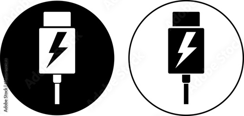 usb charging icon set. cable port sign. Cable for charging. internet charging wires. Electronic device input cords