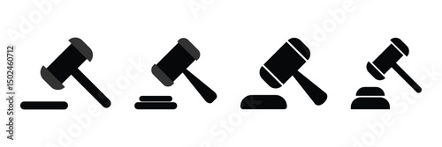 Jurisdiction icon. Gavel vector icon.