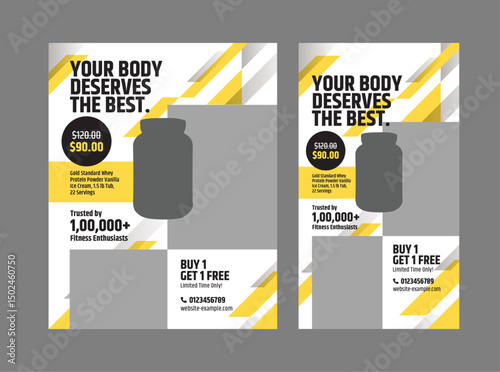 Modern Gym and Fitness Flyer Template – Minimalist Social Media Design for Gym Promotion