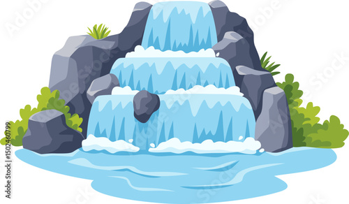 Cartoon Waterfall Illustration