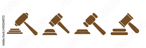Wood Hammer Judge vector illustration, flat design, trial gavel, judgment, justice judge gavel. Eps 10.