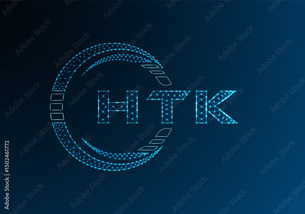 Naklejka premium HTK low poly letter logo vector design. HTK lower poly logo design.