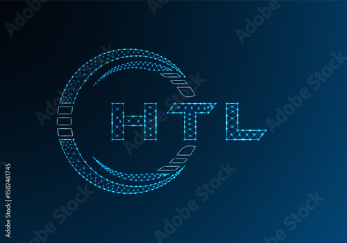 HTL low poly letter logo vector design. HTL lower poly logo design.