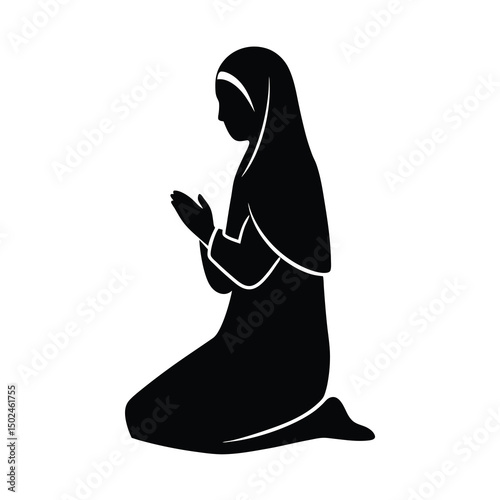 muslim woman praying silhouette islamic