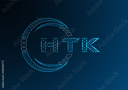 HTK low poly letter logo vector design. HTK lower poly logo design.