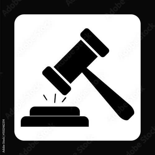Jurisdiction icon. Gavel vector icon.