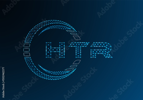 HTR low poly letter logo vector design. HTR lower poly logo design.