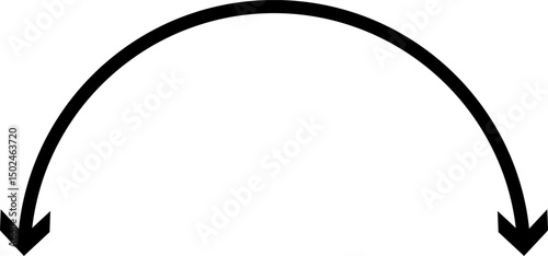 Dual semi circle Arrow icon. Two side arrow icons. Semicircular curved. Replaceable design. Double headed curved arrow symbol
