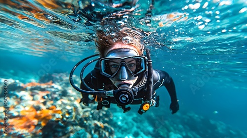 Diving Mask Portrait in the Ocean