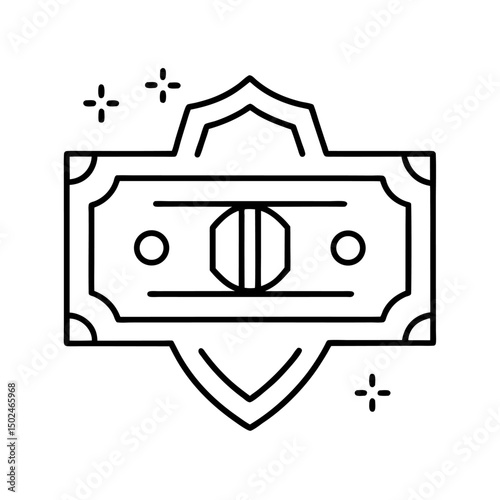 minimal banknote with security symbols     
