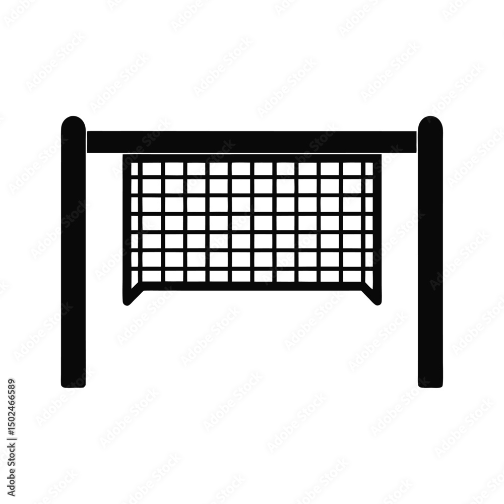 Simple silhouette illustration of a soccer goal net suitable for sports themed designs and concepts Simple silhouette illustration of a soccer goal net suitable for sports themed designs and concepts