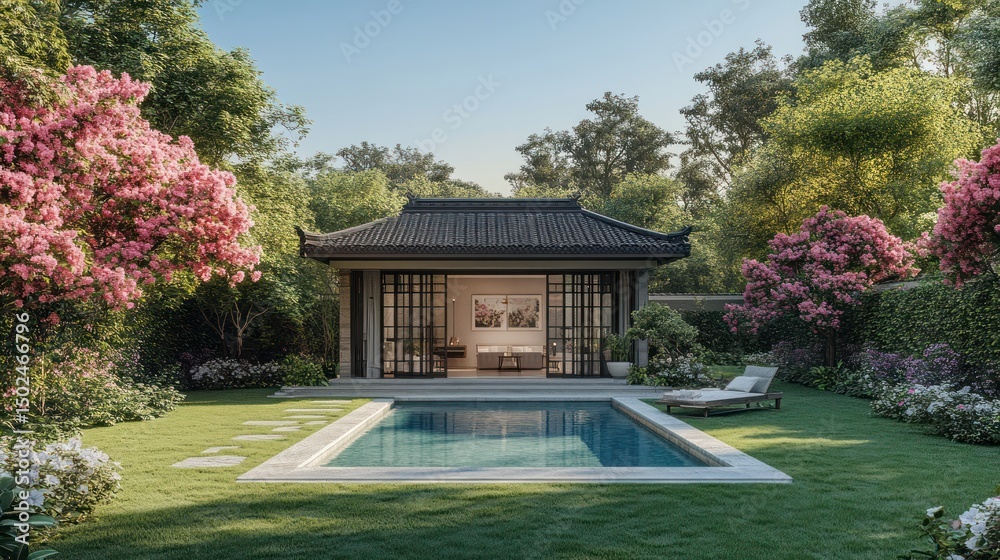 Tranquil Asian-inspired garden oasis