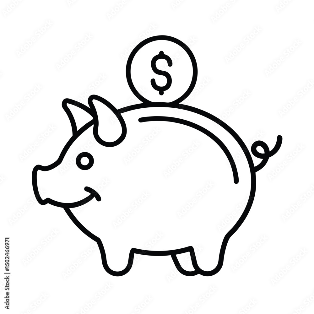 Obraz premium piggy bank with dollar sign coin dropping in .eps