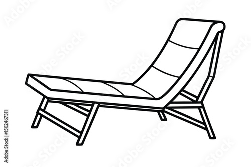 stylish lounge chair outline artwork