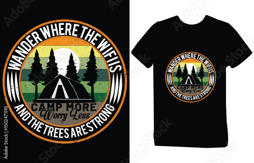 vintage camping t-shirt design 