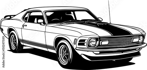 70's retro muscle car