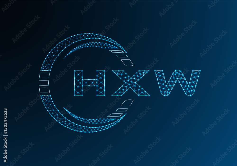 Naklejka premium HXW low poly letter logo vector design. HXW lower poly logo design.