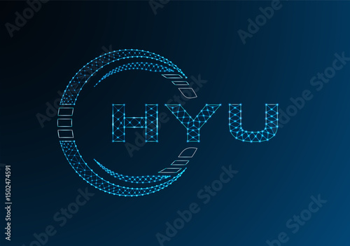 HYU low poly letter logo vector design. HYU lower poly logo design.